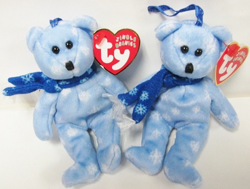 1999 Holiday Teddy - Jingle Beanie<br> (Click on picture for full details)